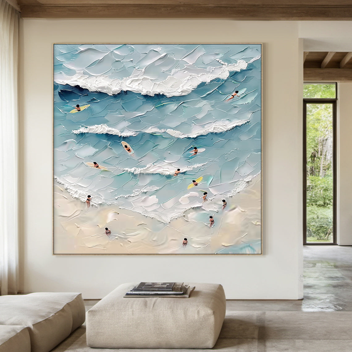 Azure Leisure-Blue & Beige Spatial Field-AURA086