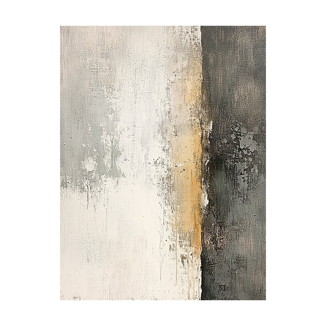 General Abstract Beige Black Tactile Surface Wabi-Sabi Minimalist Luxe Vertical Brush Scratched Artwork AURA638
