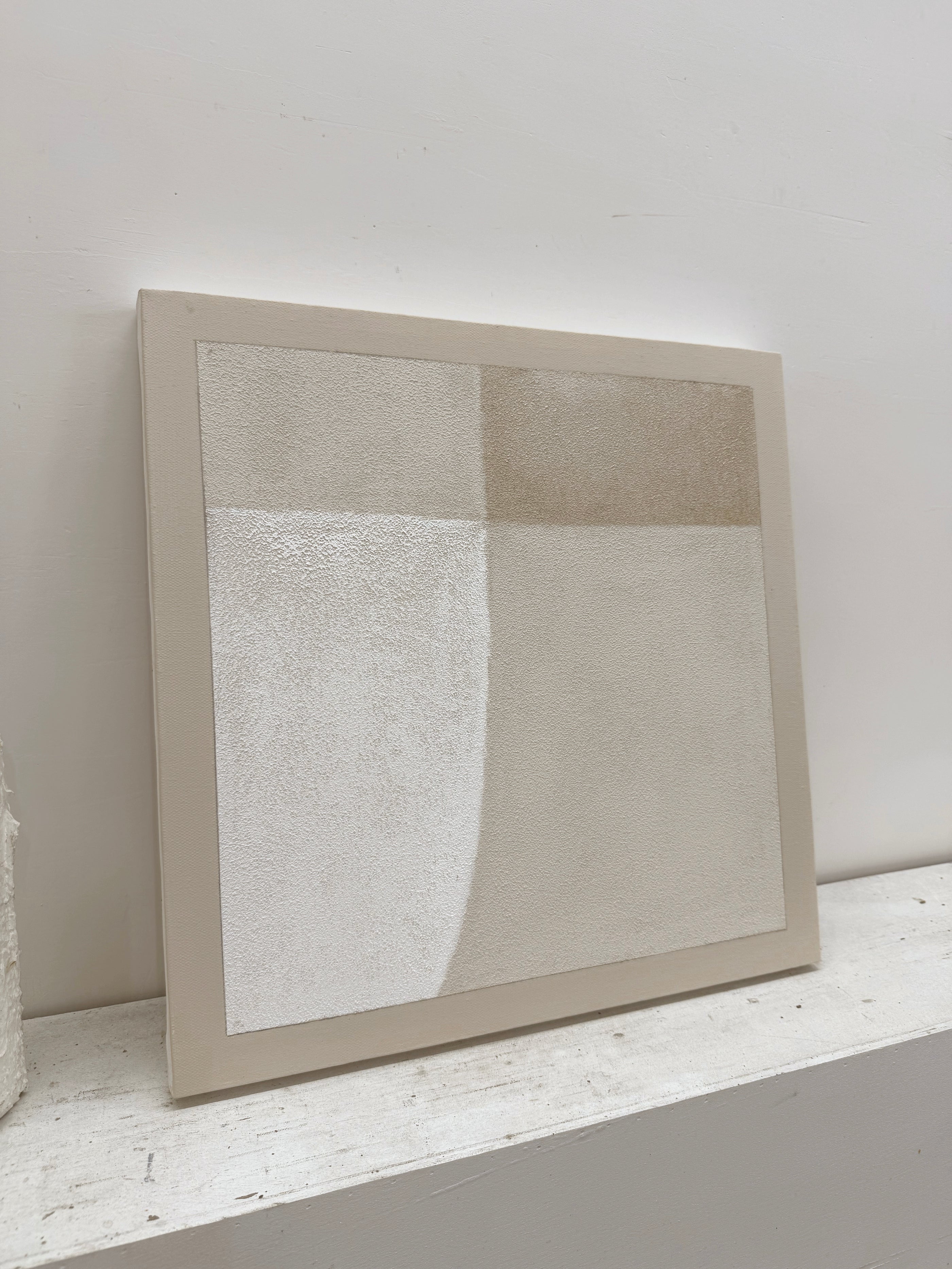 Wabi-Sabi Beige Plaster Textured Abstract Japandi Minimalist Luxe Tactile Canvas Neutral Wall Art Home Decor AURA737