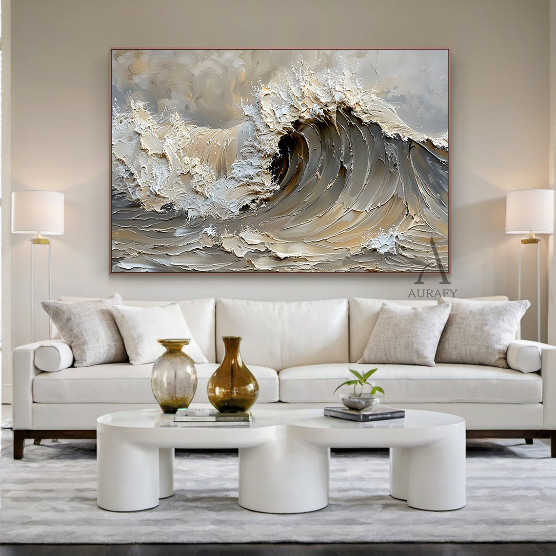 Gray Coastal Sea Beach Towel All-Season Stylish Home Decor Piece AURA324