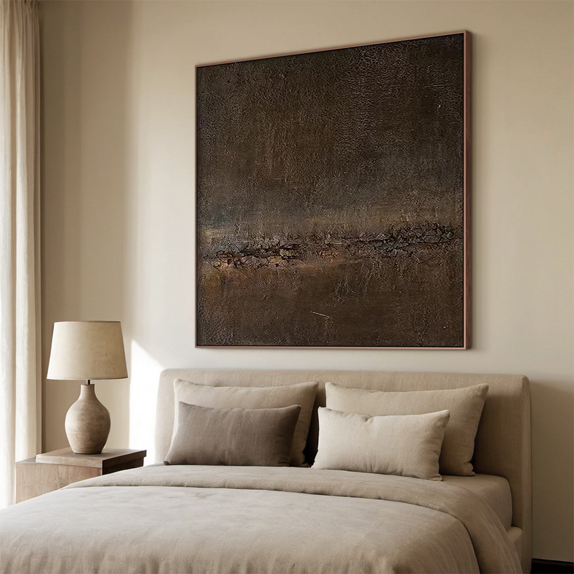 Terra Meridian Painting – Burnished Bronze & Espresso Umber – AURA014(Horizontal)