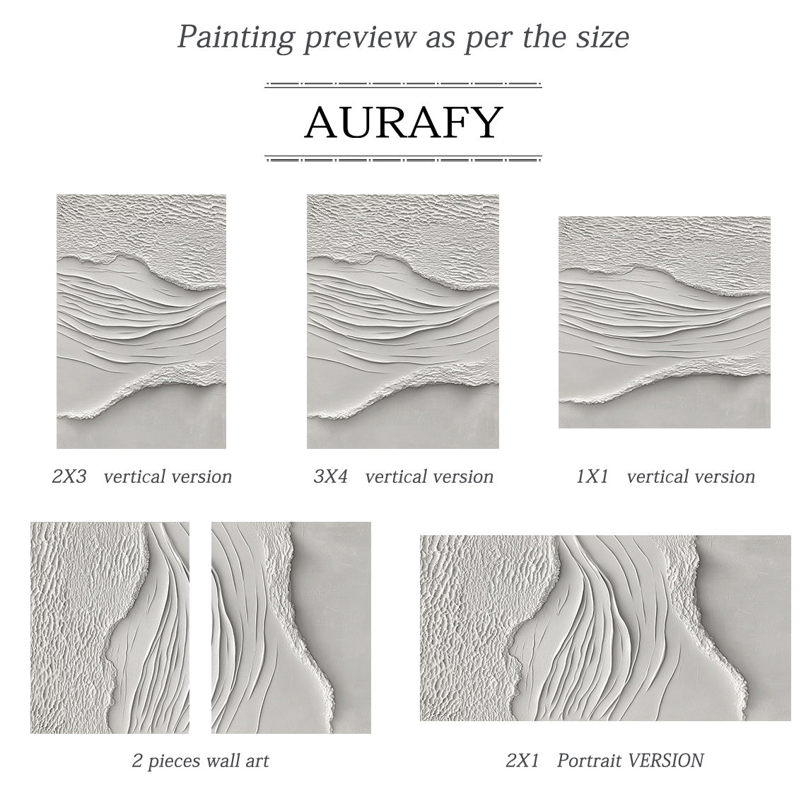 White Sea Textured Artwork High-Relief Plaster Tactile Surface Sculpted Lines Modern Organic AURA443