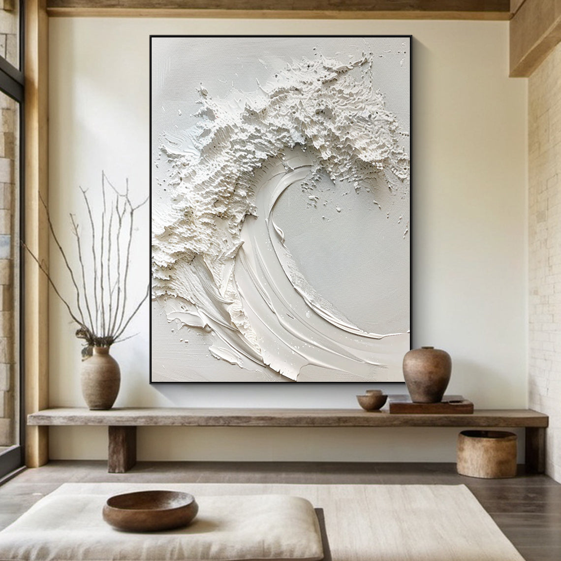 Pure Tide-White Waves & Sky 3D Touch Art-AURA118