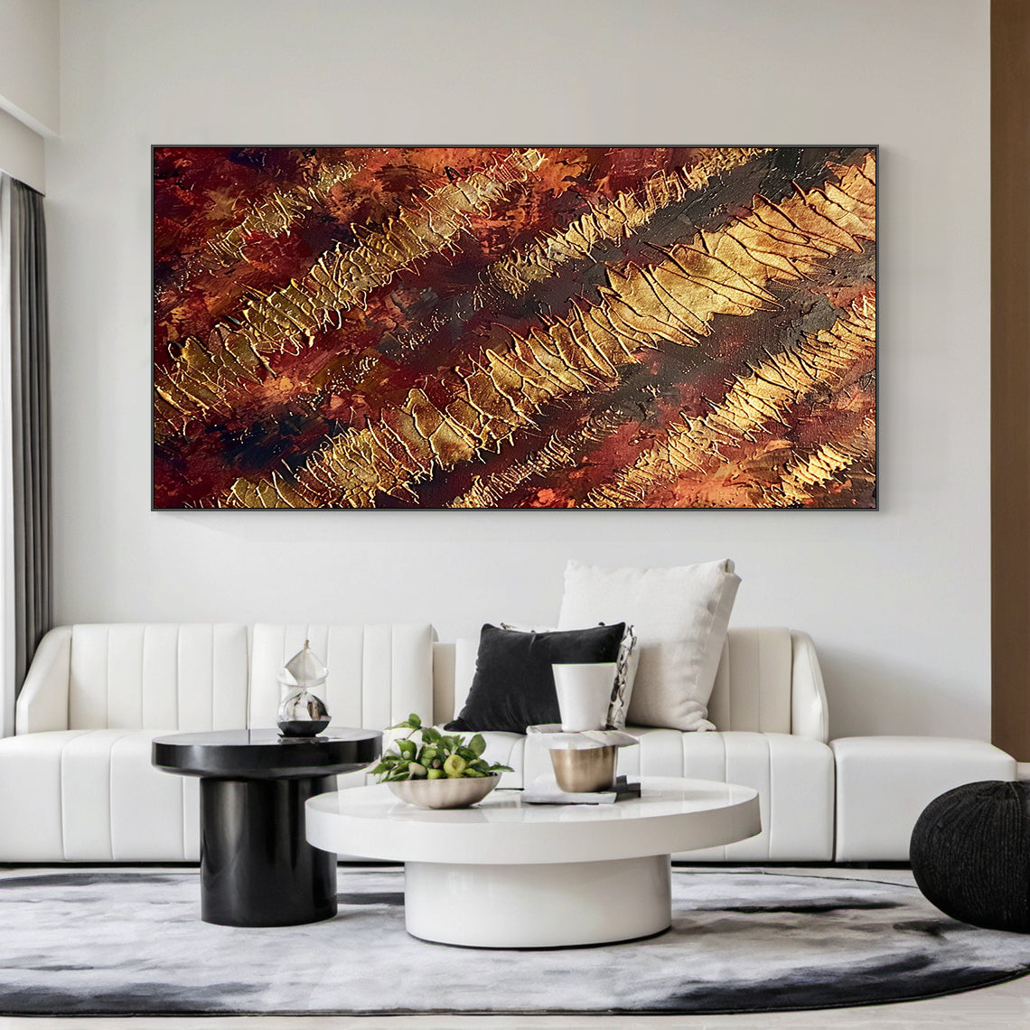 Red 3D Textured Wall Painting for Living Room Bedroom Decor AURA233