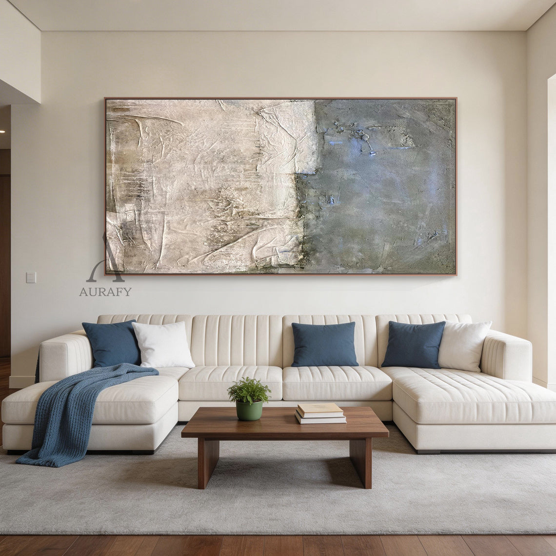 Blue General Abstract Wall Art Modern Home Decor Living Room AURA244