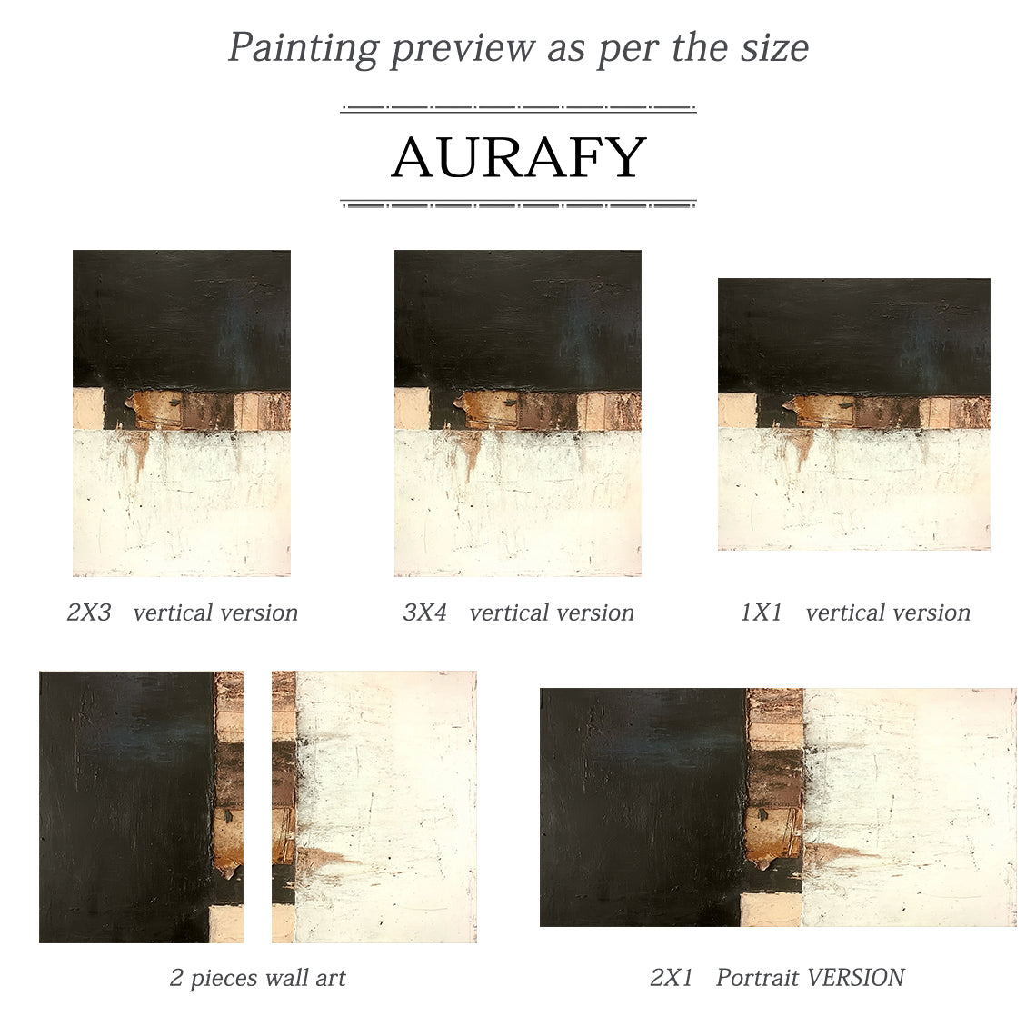 Abstract Black Beige Wall Art for Modern Living Room Decor AURA361