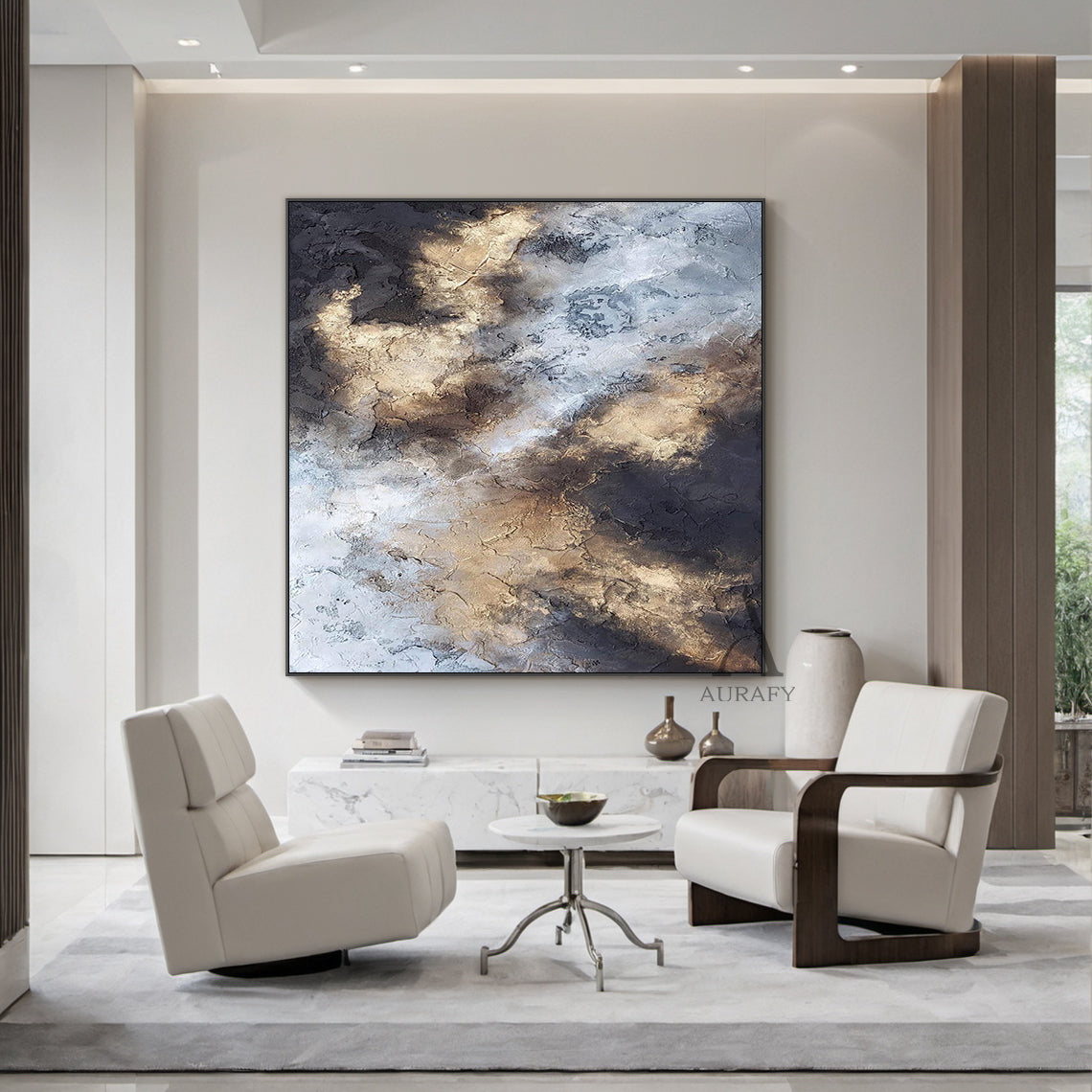 Modern Black General Abstract Wall Art for Living Room Decor AURA246