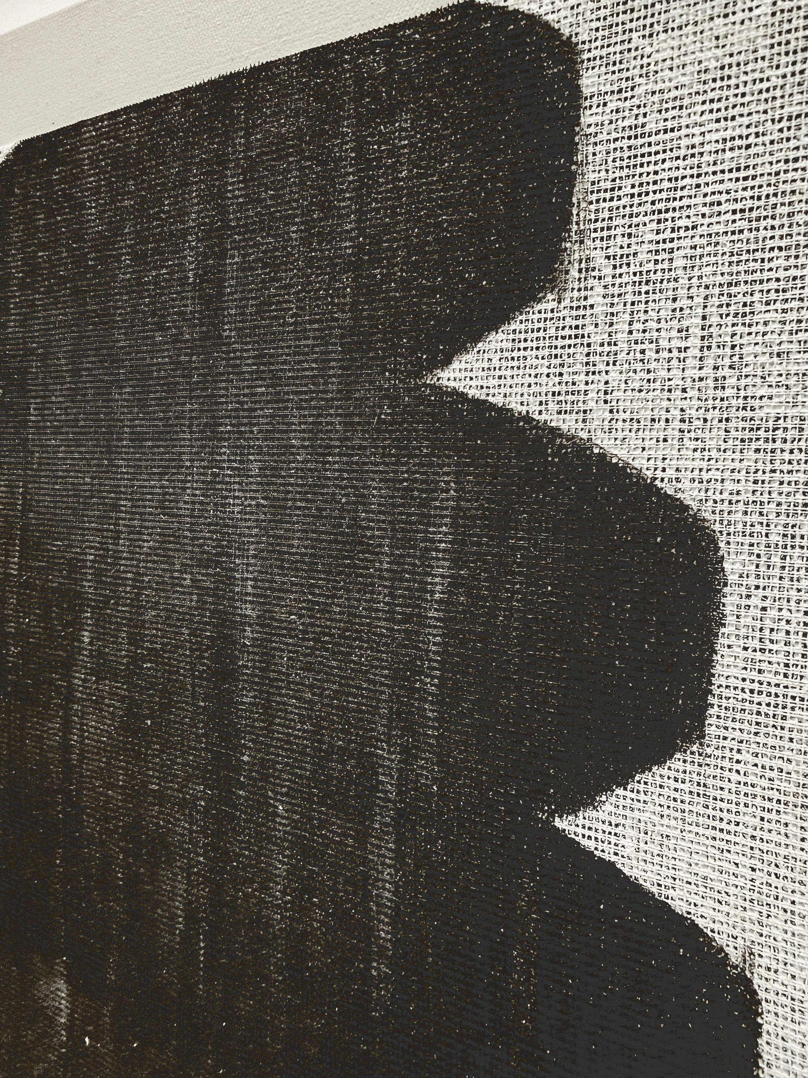 Minimalist Abstract Japandi Tactile Canvas Black Gray Wavy Modern Organic Neutral Home Wall Decor Artwork AURA727