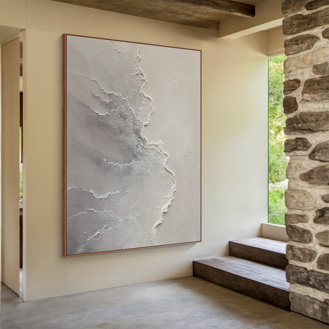 Quiet Tide-Gray Waves & Sky Minimalist Art-AURA117