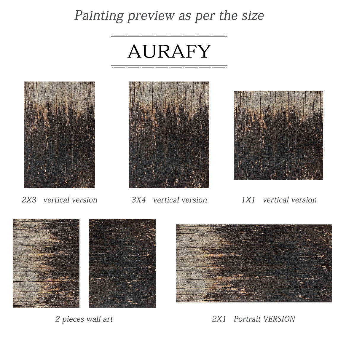 Wabi Sabi Distressed Wood Grain Black Brown Weathered Vertical Texture Artwork with Chipped Patina AURA592