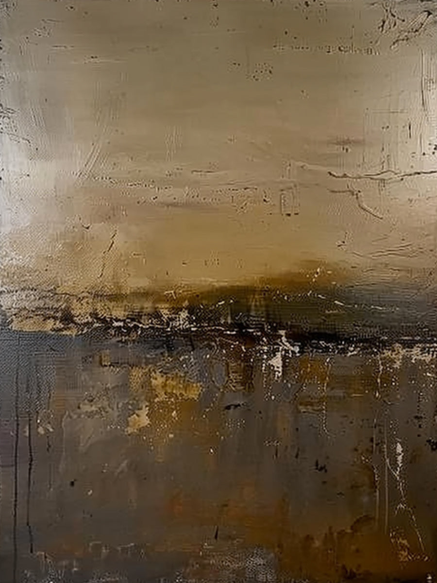 Modern Abstract Wall Art Beige Brown Neutral Entryway Decor Painting AURA197