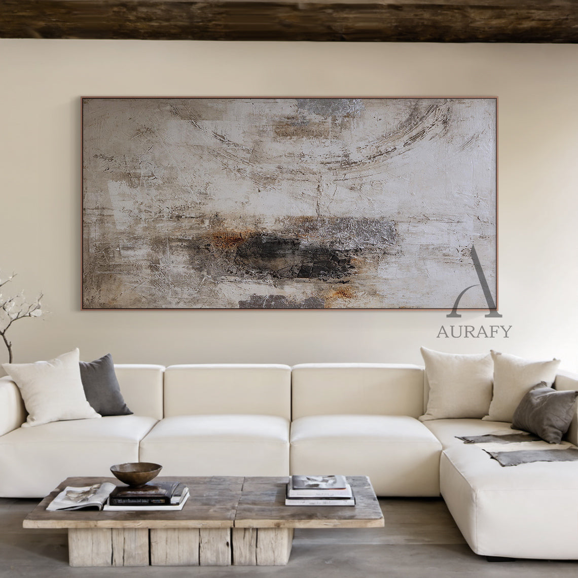 General Abstract Gray Wall Art for Modern Home and Office AURA236