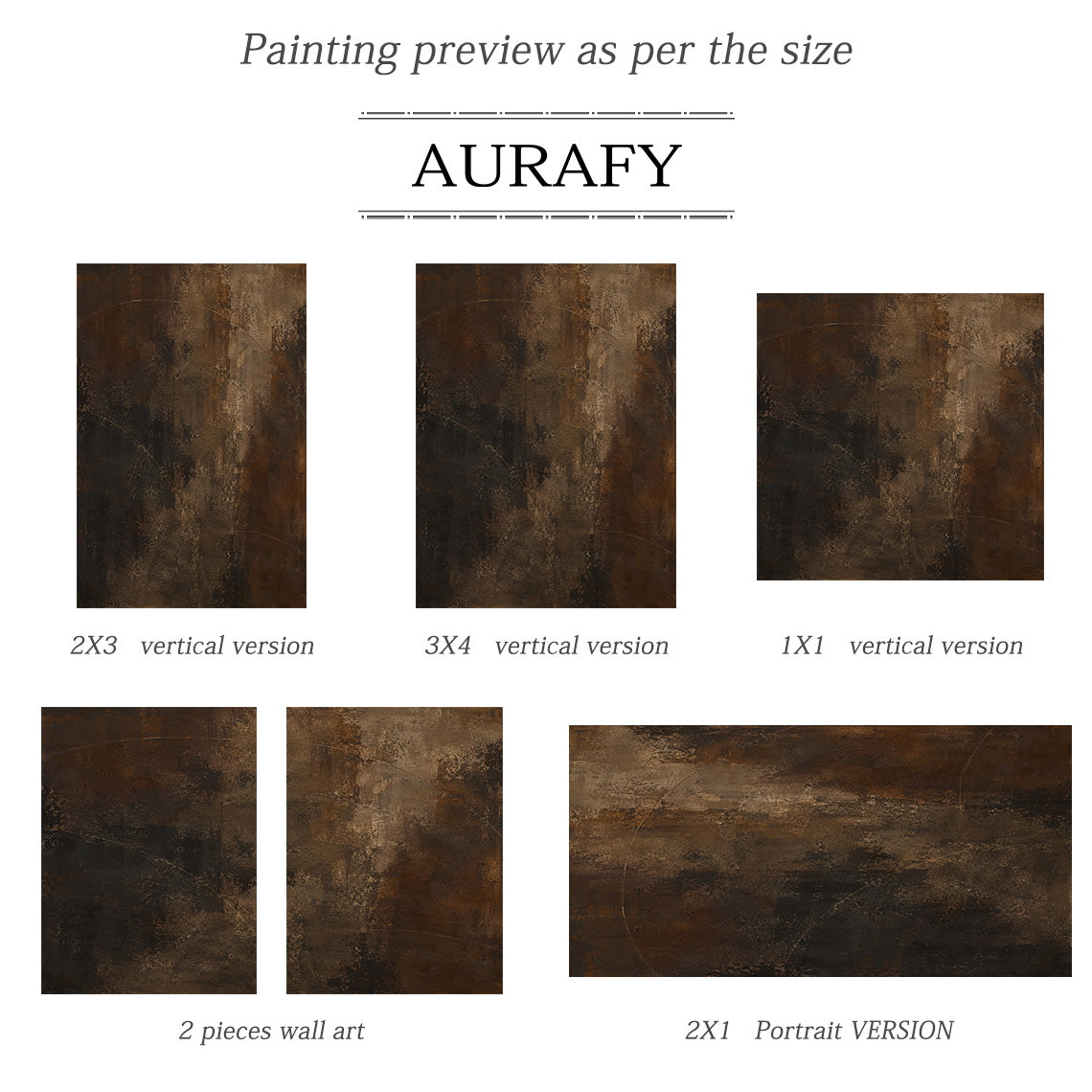 Arc Trace, Dark Brown Weathered Plaster Abstract Painting AURA871