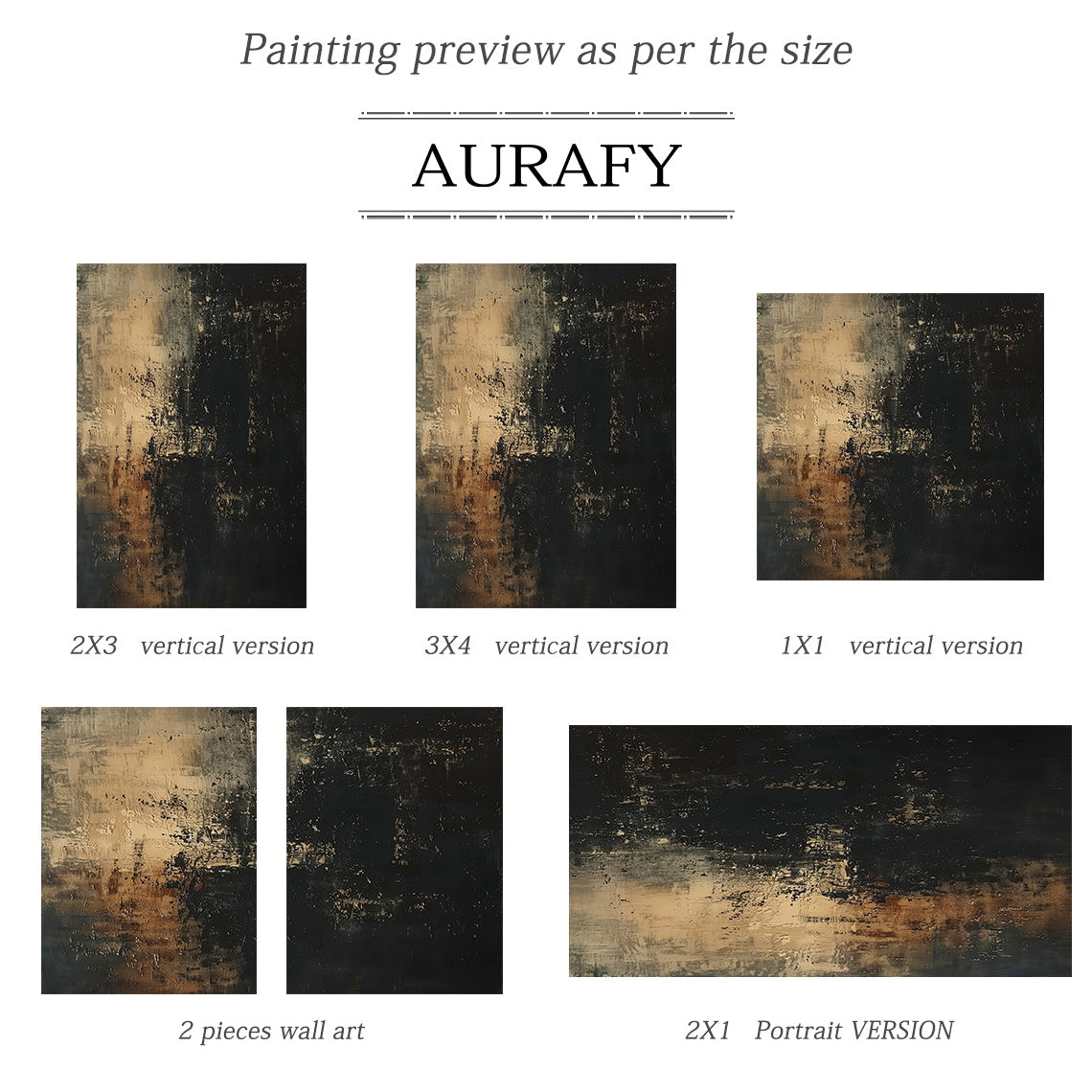 Fault Line, Brown and Black Split-Field Textured Painting AURA873