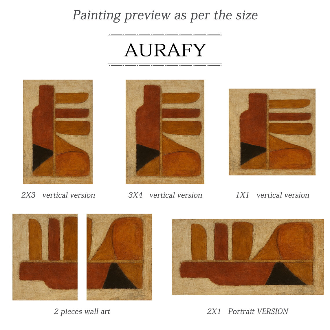 Brown Abstract Art Geometric Rustic Brushstroke Texture Tactile Modern Organic Wall Art AURA640