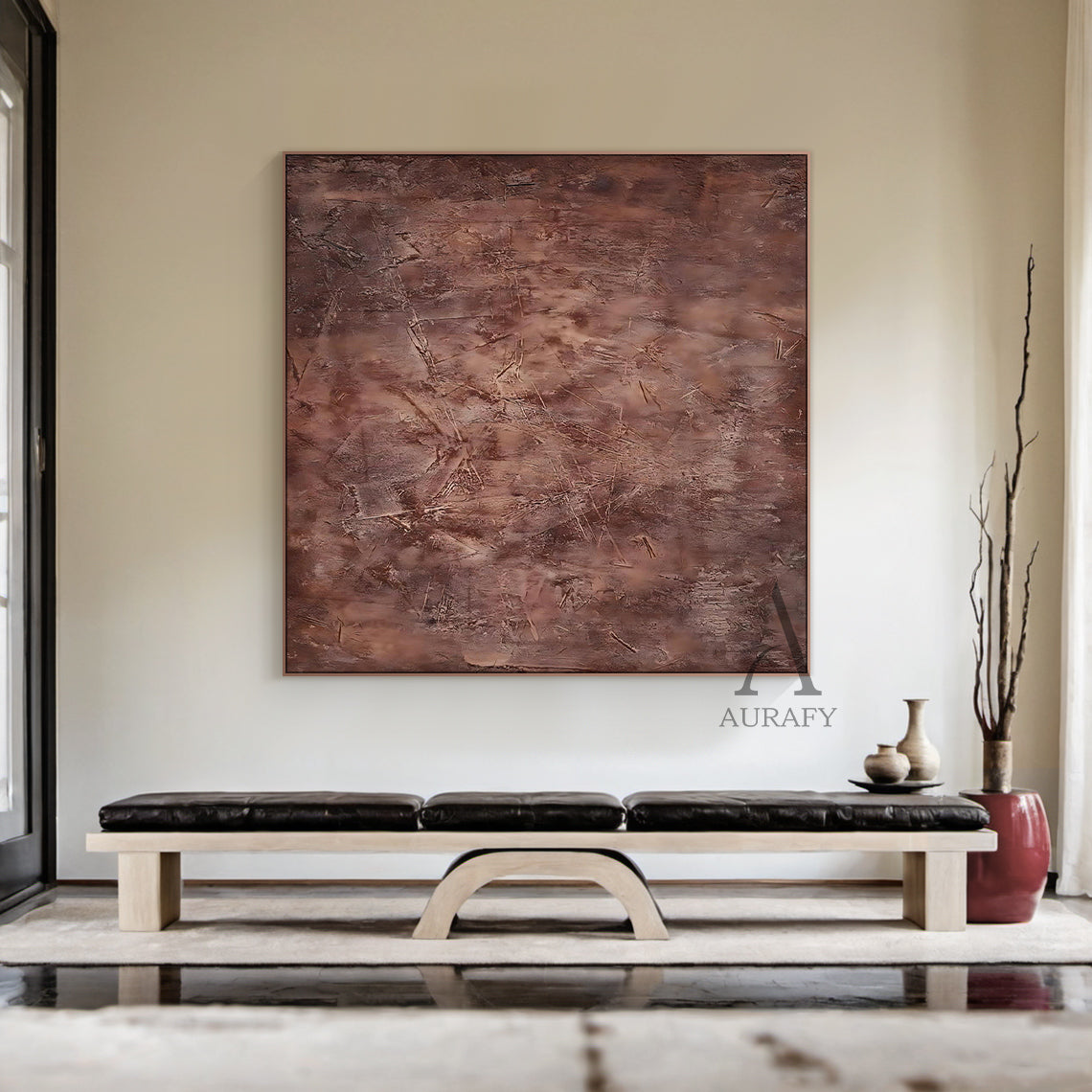 Red Abstract Wall Art Modern Living Room Minimalist Home Decor AURA240
