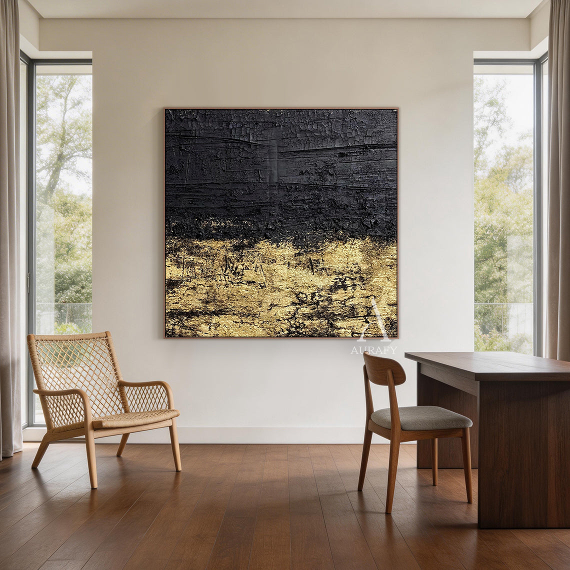 Black General Abstract Wall Art for Modern Home Office Decor AURA259