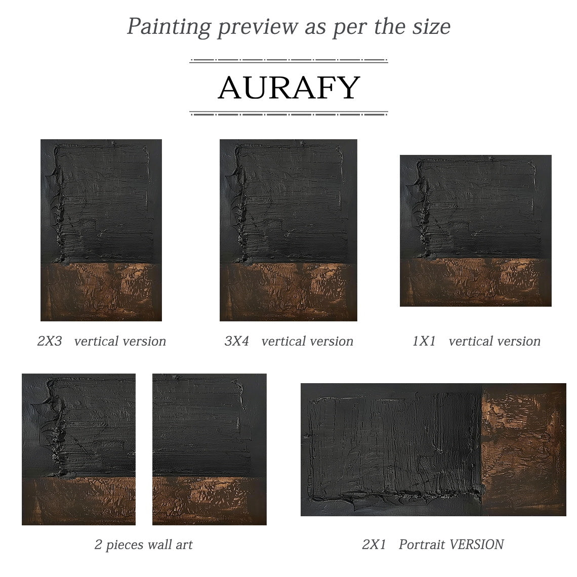 Wabi Sabi Black Brown Abstract Art with Thick Paint Distressed Edges Tactile Surface AURA579