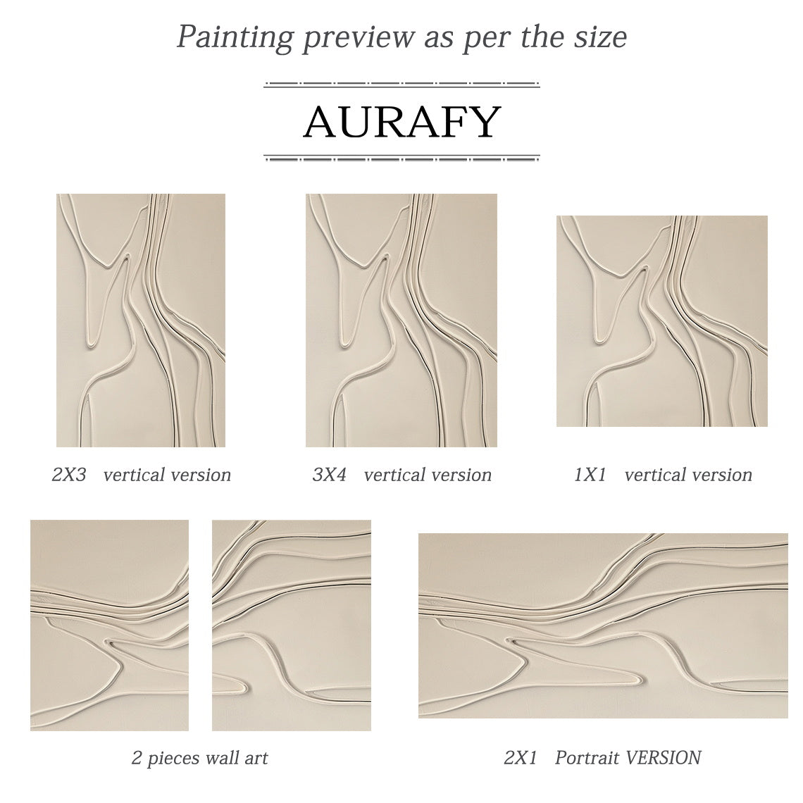 Minimalist Wall Art Beige High-Relief Sculpted Curves Tactile Matte Surface Modern Organic Decor AURA431