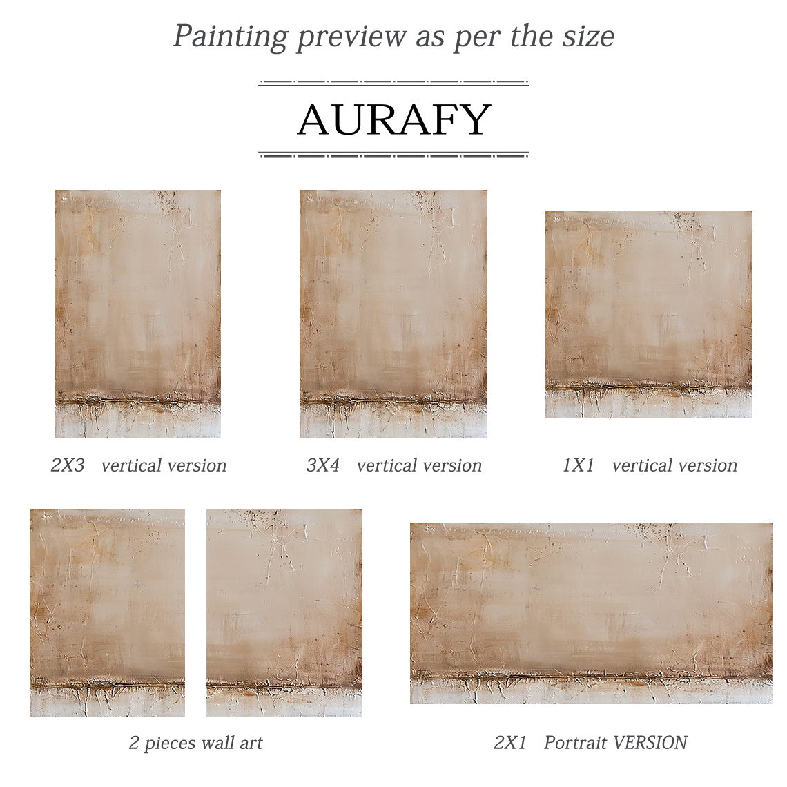 Beige Abstract Art Crackle Texture Wabi-Sabi Minimalist Tactile Surface Mottled Finish Thick Band AURA621