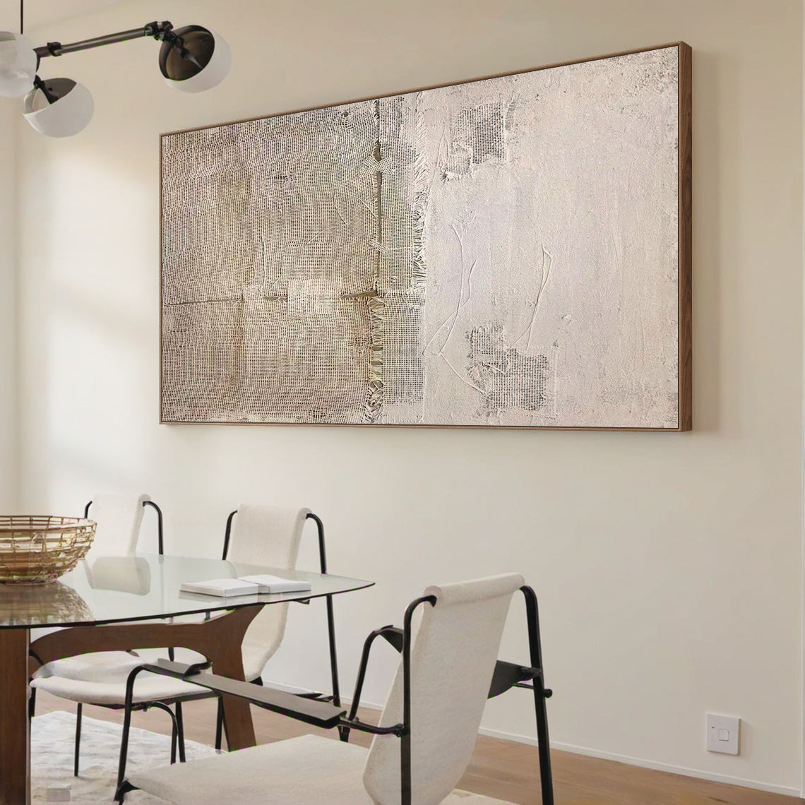 Woven Texture Canvas-Natural Linen & Cream Tones-AURA028