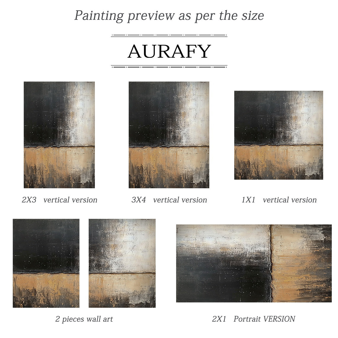 Abstract Black Beige Impasto Textured Rough Tactile Layered Modern Organic Canvas Artwork AURA609