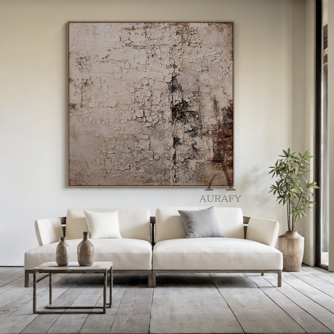 Gray Wabi Sabi Ceramic Vase for Minimalist Living Room Decor AURA242