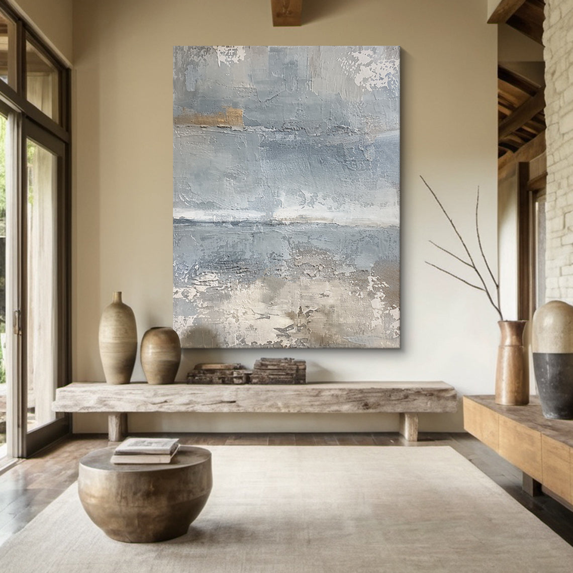 Silent Horizon-Blue Abstract Field-AURA132