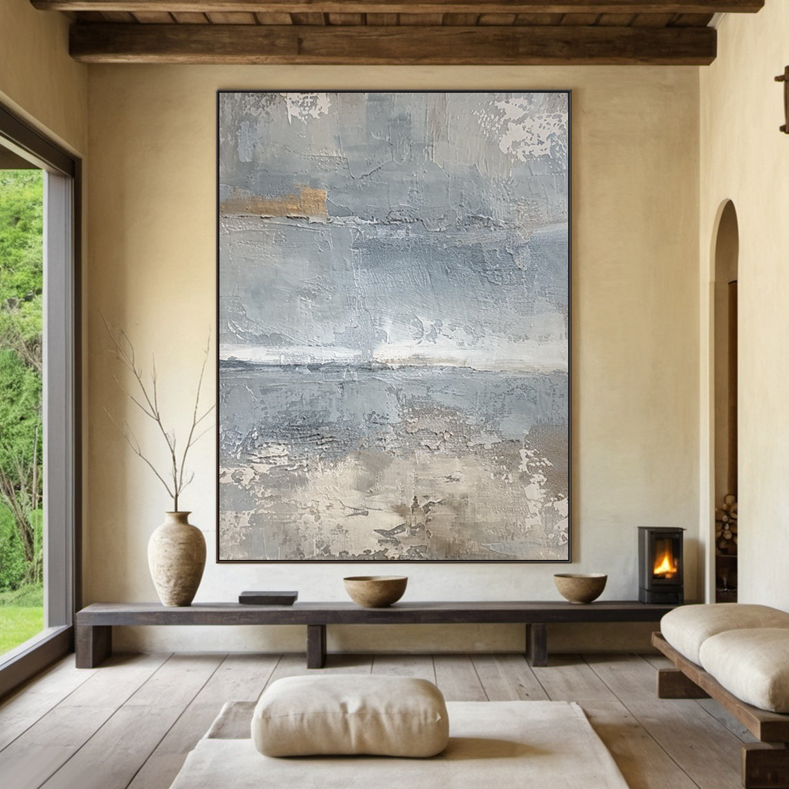 Silent Horizon-Blue Abstract Field-AURA132