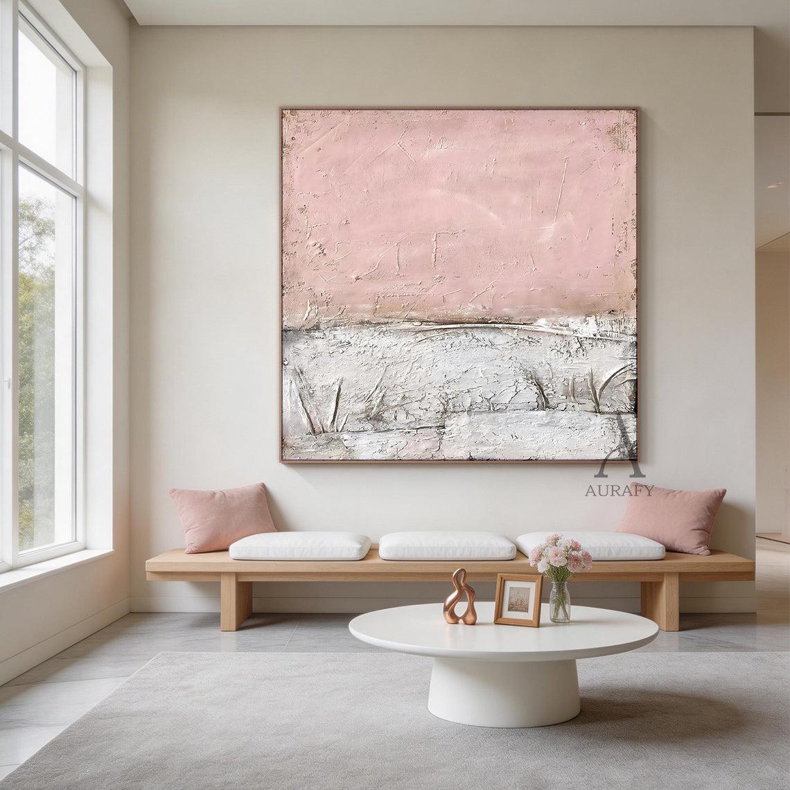 WABI SABI Pink Minimalist Home Decor for Cozy Living Rooms AURA245