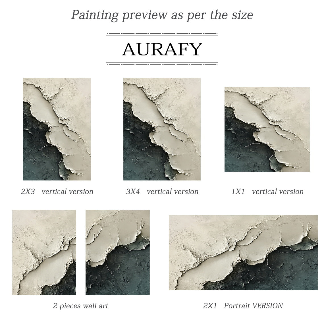 Abstract Landscape Art Impasto Cracked Texture Beige Black Wabi-Sabi Tactile Canvas Wall Decor AURA440