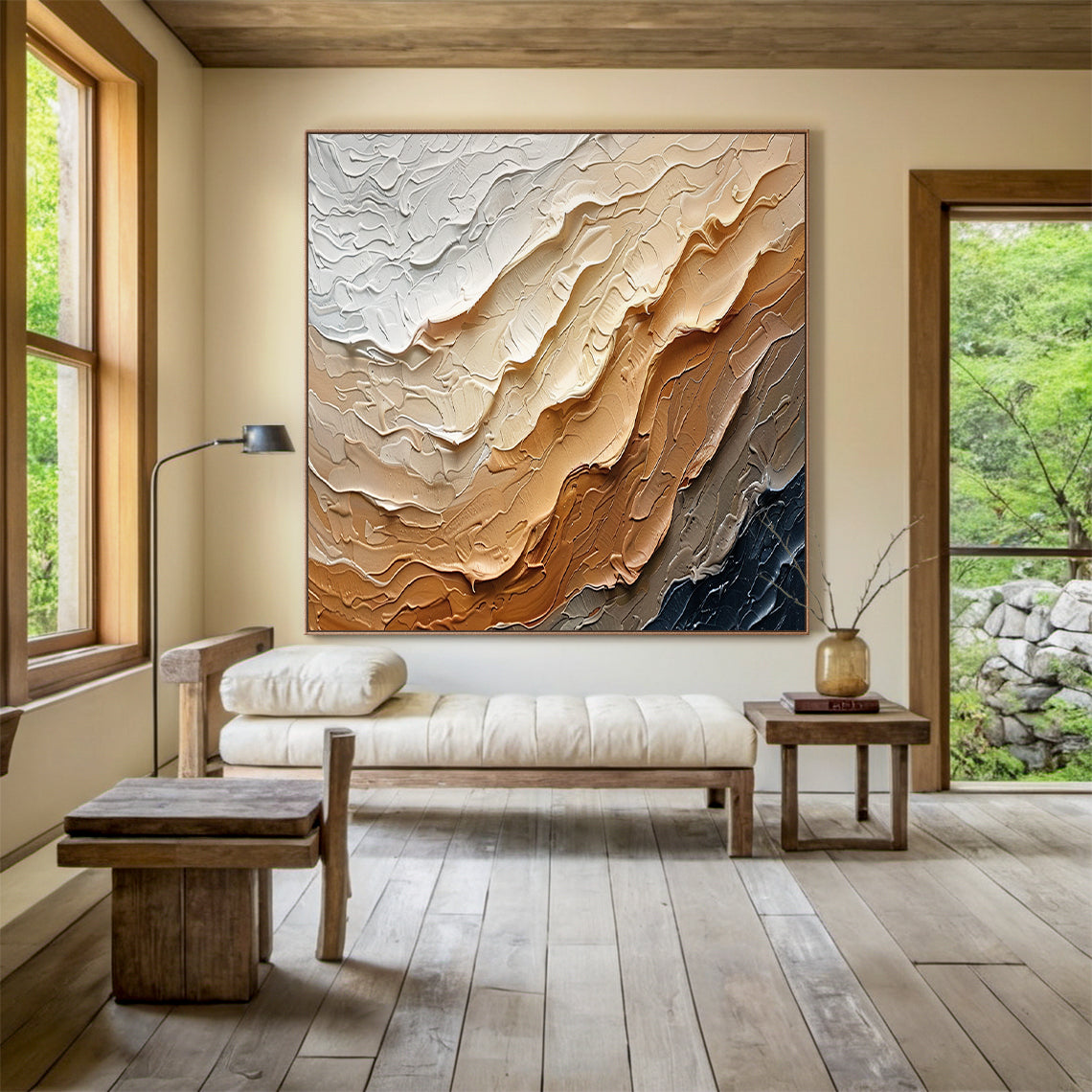 Earthflow Tide-Brown Wave Texture Field-AURA155