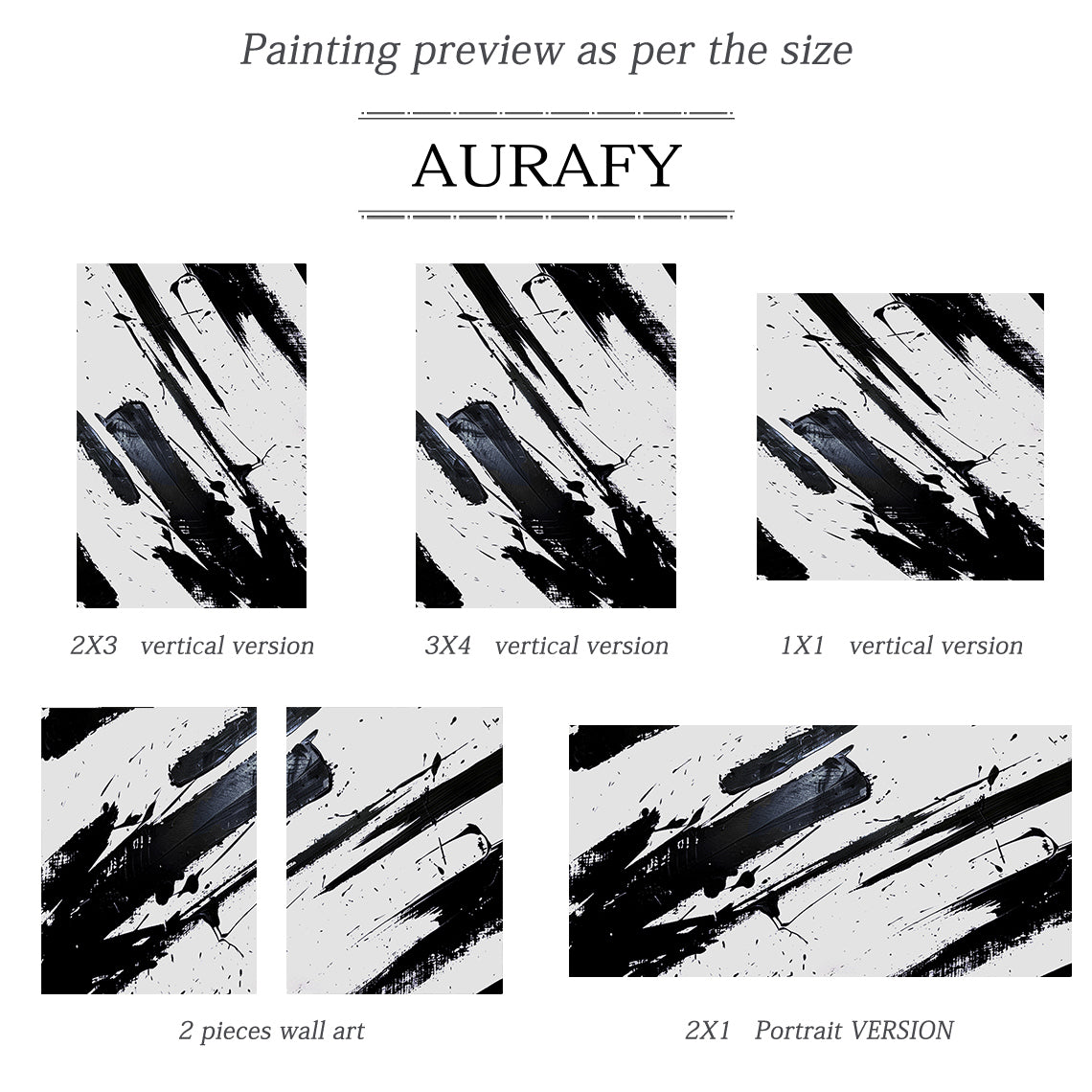 Minimalist Wall Art Black White Abstract Brushstroke Ink Splatter Dynamic Tactile Art AURA551