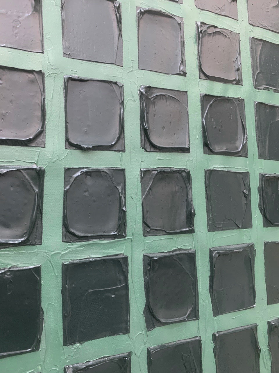 Emerald Grid-Green Abstract Geometry Texture Field-AURA136