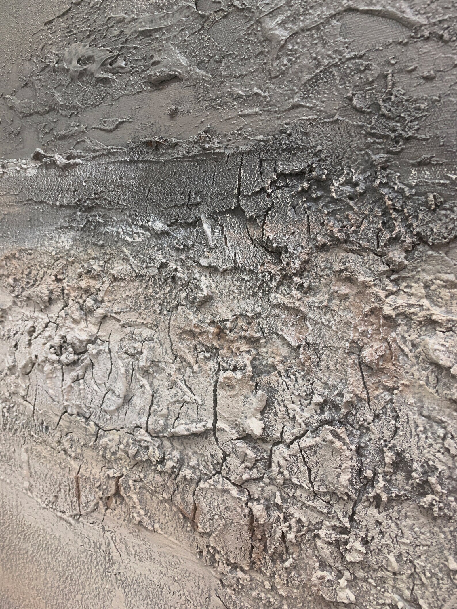 Eroded Calm a Charcoal Beige Textured Wall Art-AURA071