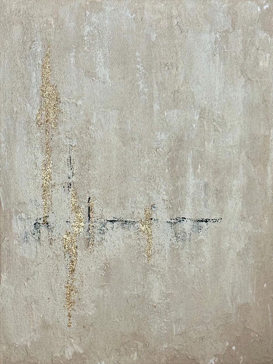Beige Wabi Sabi Abstract Wall Art Gold Accents Home Decor AURA226