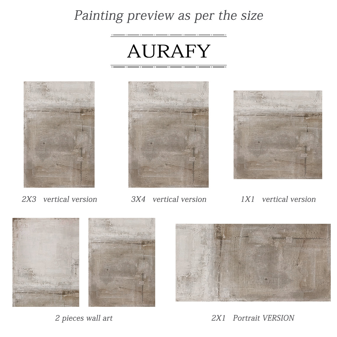 Urban Patina Canvas – Off-White & Warm Taupe Tones – AURA025