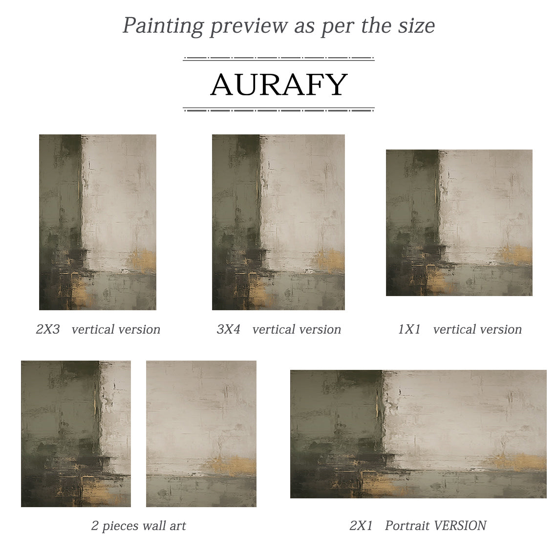 Shadow Reverie Canvas a Olive Grey & Sand Textured Wall Art-AURA077