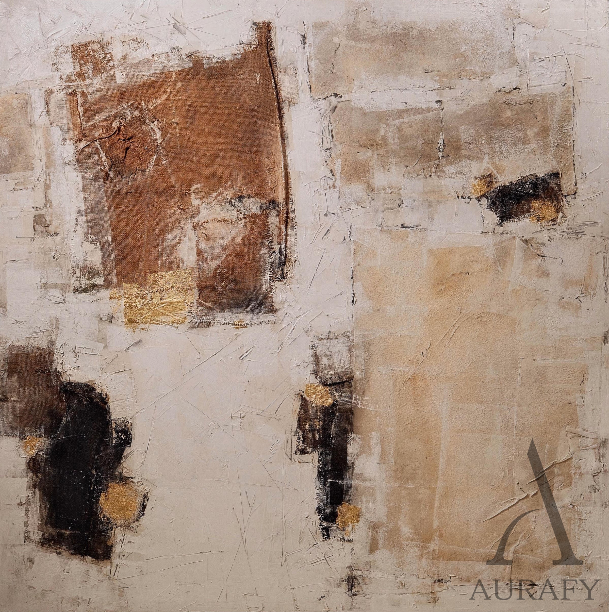 Stylish Beige General Abstract Wall Art for Modern Home Decor AURA237