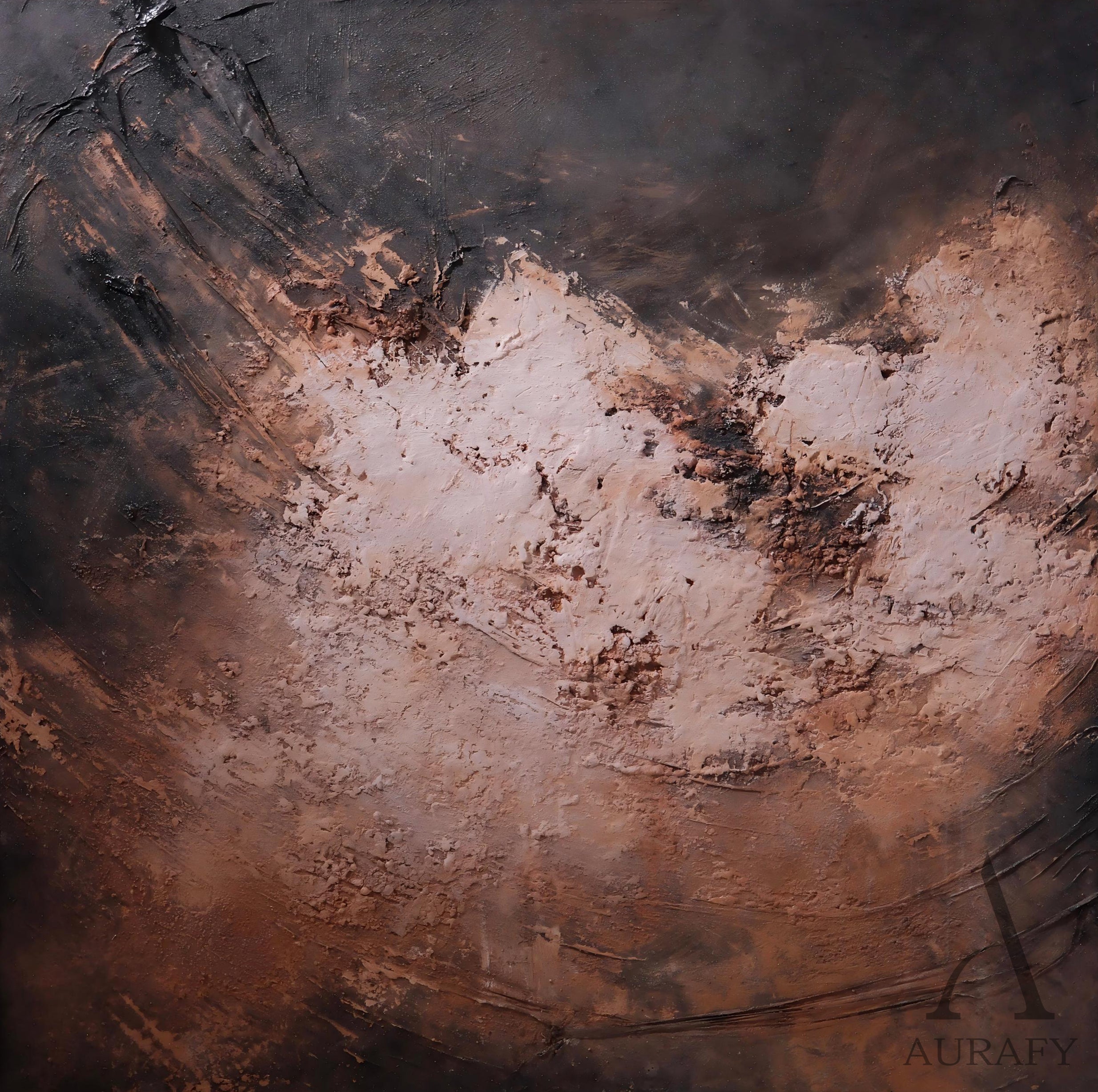 General Abstract Red Brown Wall Art Modern Home Decor Print AURA248