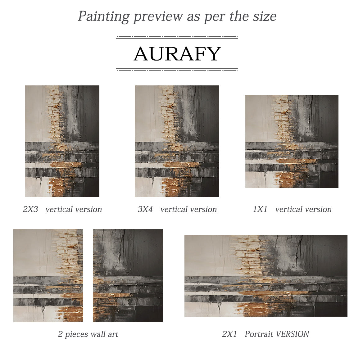 Bronze Axis Canvas a Charcoal & Ivory Textured Wall Art-AURA102