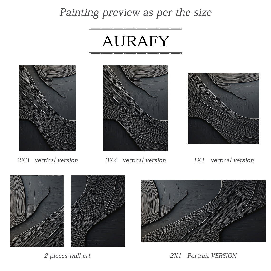 Obsidian Flow-Black 3D Textured Art-AURA068