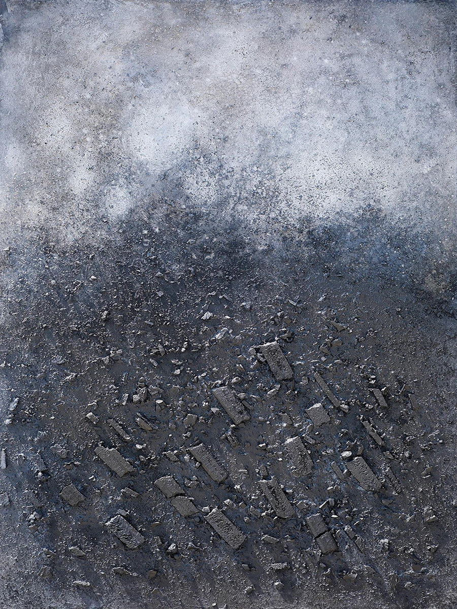 Wabi Sabi Abstract Textured Black Gray Living Room Wall Art AURA218