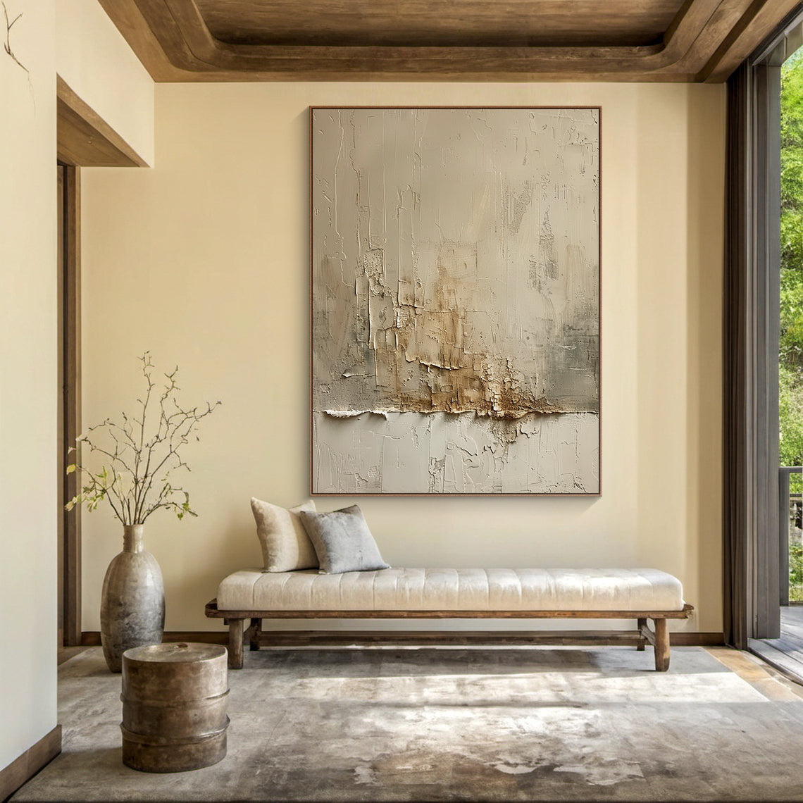 Silent Drift-Beige Abstract Field-AURA130