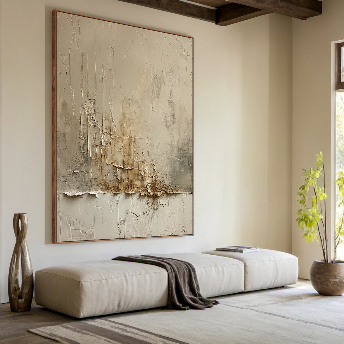 Silent Drift-Beige Abstract Field-AURA130