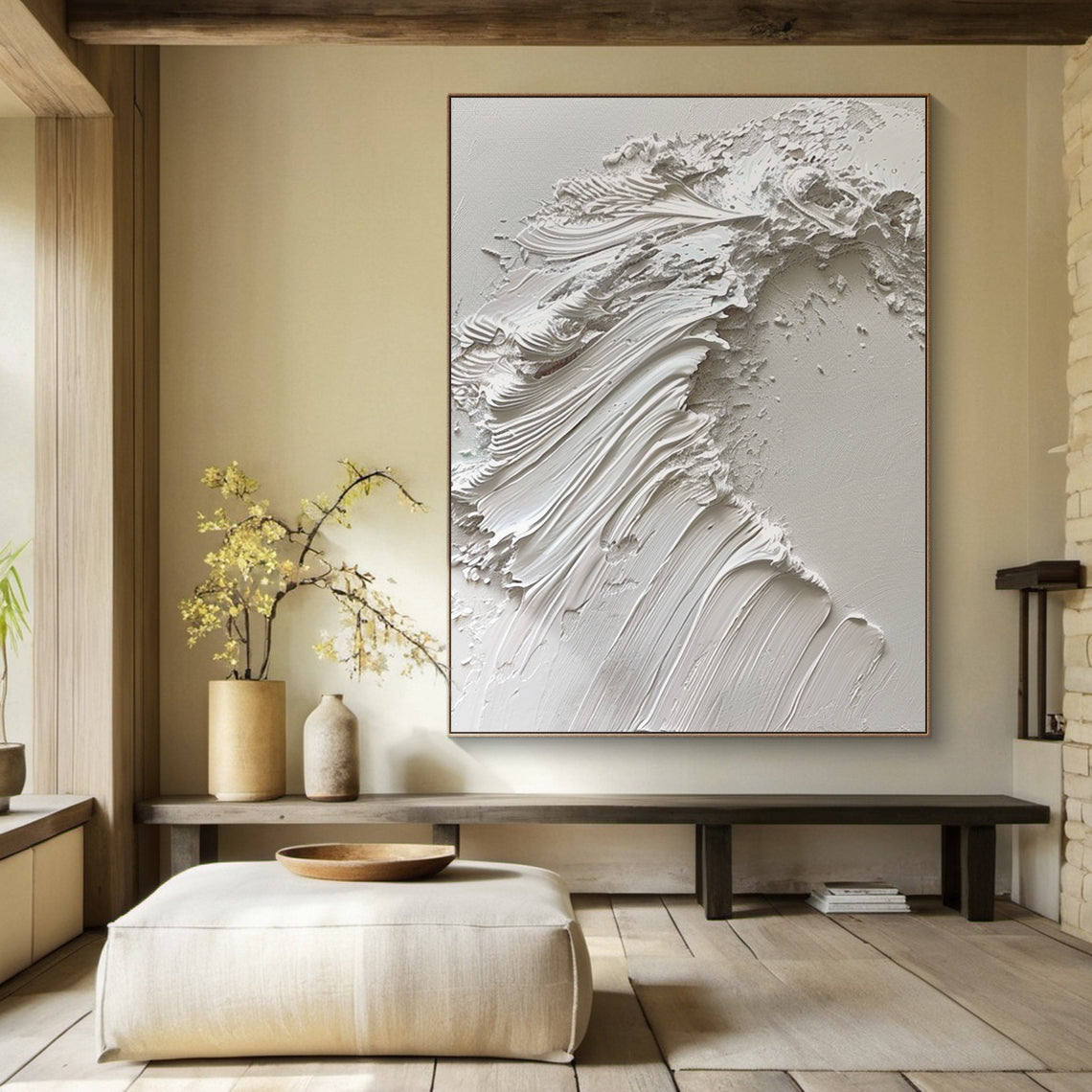 Silent Crest-White Waves & Sky 3D Touch Art-AURA119