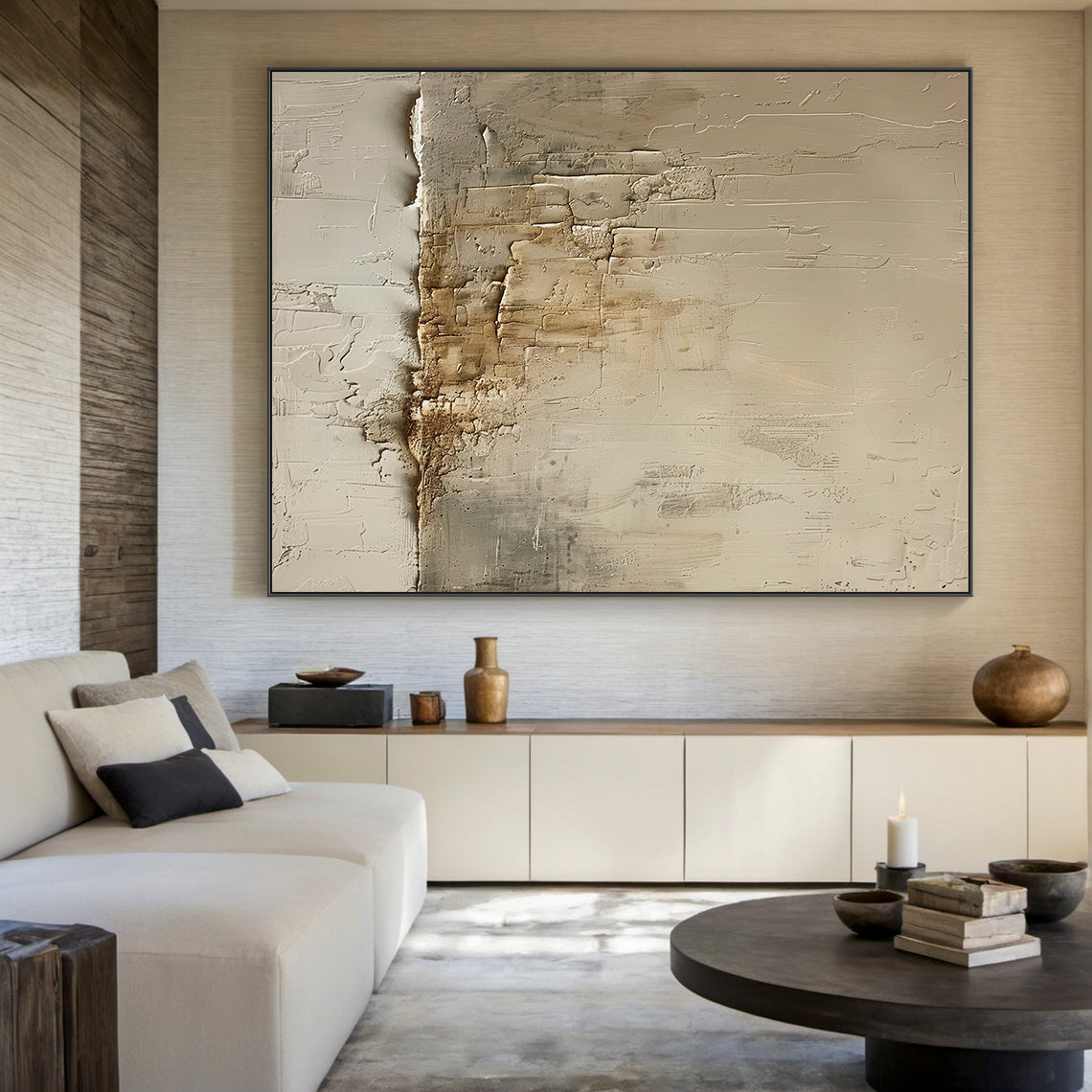 Silent Drift-Beige Abstract Field-AURA130