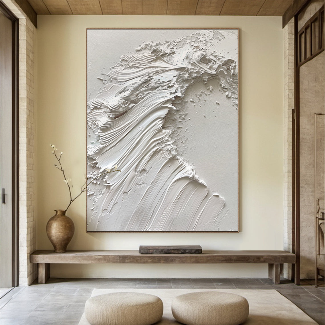Silent Crest-White Waves & Sky 3D Touch Art-AURA119