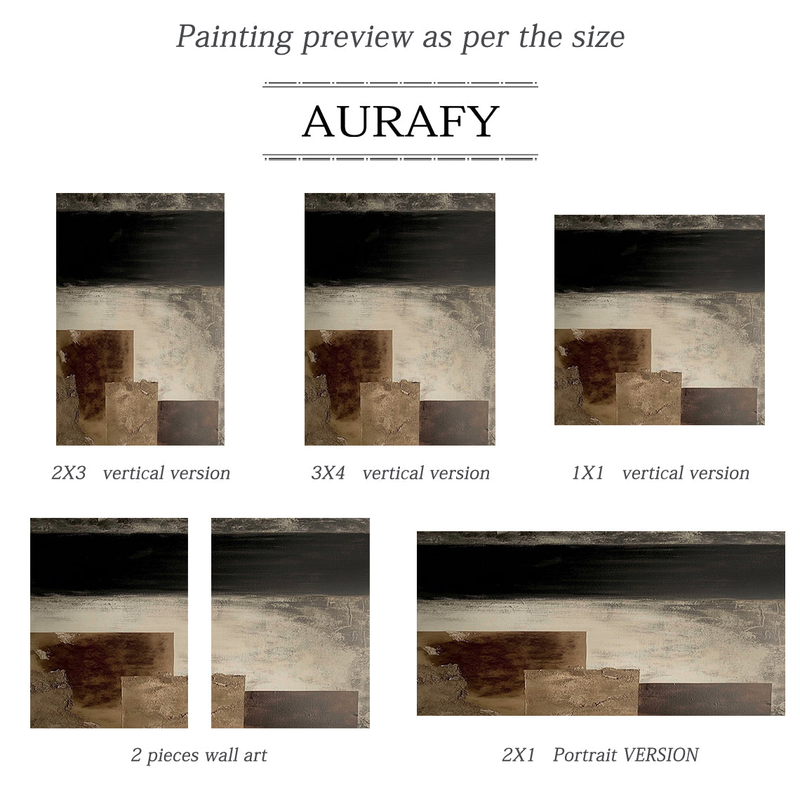 General Abstract Black Beige Canvas Wall Art for Home Decor AURA274
