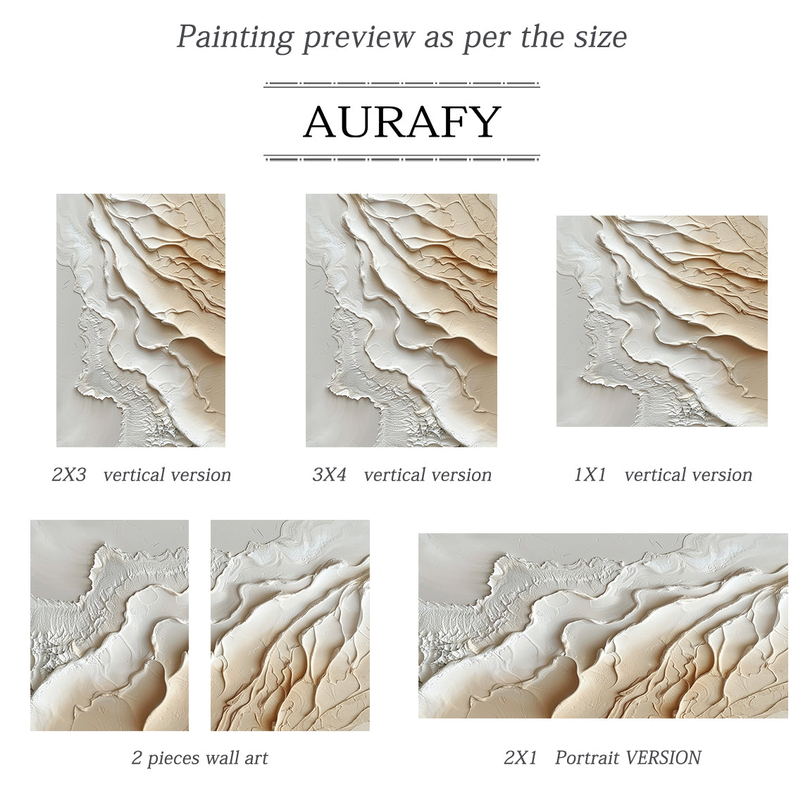 3D Textured Beige Brown Painting Modern Living Room Wall Decor AURA292